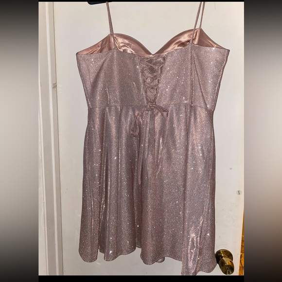 Champagne color spread with glitter, size 16, worn once for a quince i was in - Picture 2 of 2